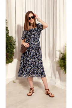 Платье Nova Line 50414 дизайн цветы - фото 2