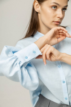 Блуза Twok 110202 небесный - фото 3