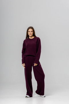 Брюки, лонгслив Twok 400768 бургунди - фото 4