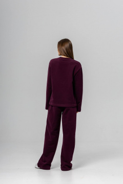 Брюки, лонгслив Twok 400768 бургунди - фото 2
