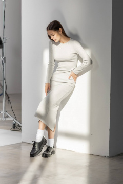 Платье Twok 440803 серый меланж - фото 5