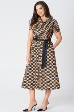 Платье LeNata 16489 бежевый-с-рисунком - фото 1