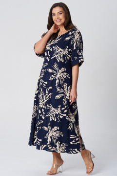 Платье LeNata 16508 синий-в-рисунок - фото 1