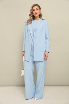 Брюки, жакет, топ LM К127048 голубой - фото 1