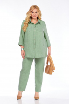 Блуза, брюки, рубашка Tensi 395 олива - фото 2