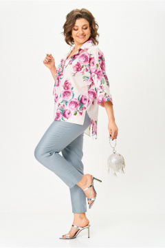 Блуза, брюки Michel chic 1412 цветочный_принт,серый - фото 4