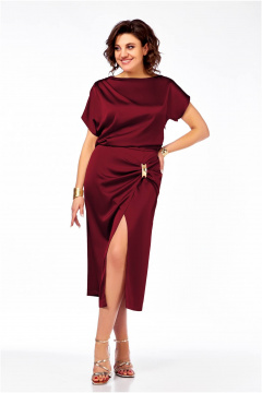 Платье Ольга Стиль С-902 красное_вино - фото 3