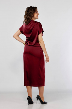 Платье Ольга Стиль С-902 красное_вино - фото 2