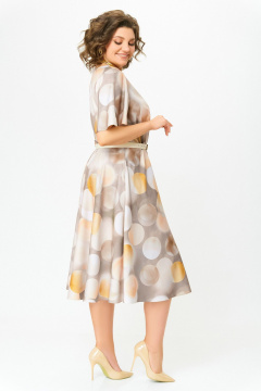 Платье Swallow 837.1 песочно-серый/принт_шары - фото 4