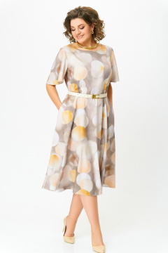 Платье Swallow 837.1 песочно-серый/принт_шары - фото 3