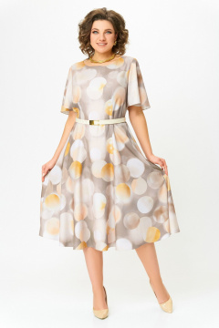 Платье Swallow 837.1 песочно-серый/принт_шары - фото 2