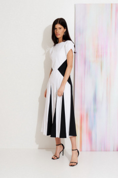 Платье Morozov Amavie 1.2083_A2_Iwona белый_ с_черным - фото 4