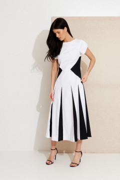 Платье Morozov Amavie 1.2083_A2_Iwona белый_ с_черным - фото 3