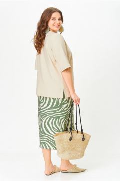 Футболка, юбка OVERYOU М200/1 зеленая_зебра - фото 2