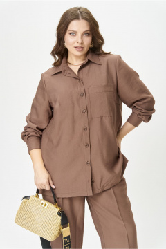 Брюки, рубашка OVERYOU М196/1 мокко - фото 5