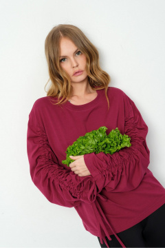 Леггинсы, свитшот PiRS 5878 марсала+черный - фото 5