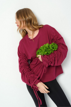 Леггинсы, свитшот PiRS 5878 марсала+черный - фото 4