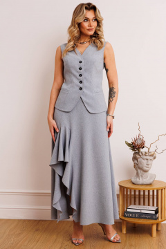 Жилет, юбка Мода Юрс 2902 серый - фото 1