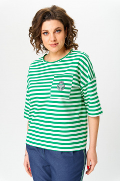 Блуза Andina city 3011-25 зеленый-белый - фото 5