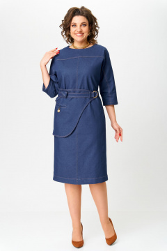 Платье Andina city 8034-25 синий - фото 5