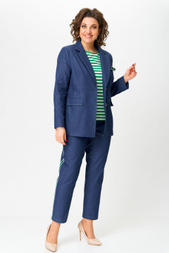 Брюки, жакет Andina city 9063-25  синий - фото 4