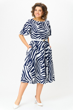 Платье Swallow 837.2 принт_сине-белая_зебра - фото 4