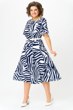 Платье Swallow 837.2 принт_сине-белая_зебра - фото 2