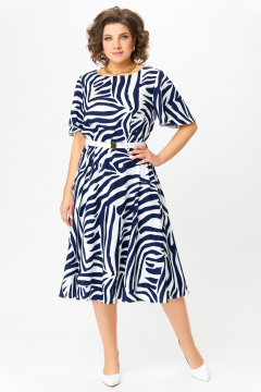 Платье Swallow 837.2 принт_сине-белая_зебра - фото 1