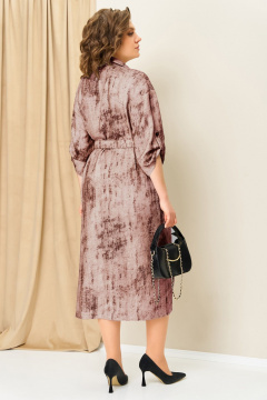 Платье VOLNA 1408 серо-персиковый - фото 3