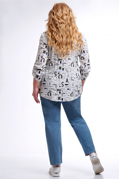 Блуза Таир-Гранд 62443 белый-газета - фото 2