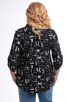 Блуза Таир-Гранд 62443 черный-газета - фото 2