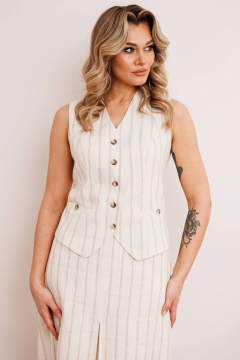 Жилет, юбка Мода Юрс 2907 беж_полоска - фото 3