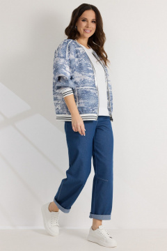 Брюки, бомбер, футболка Магия моды 2558 бело-голубой+синий - фото 3