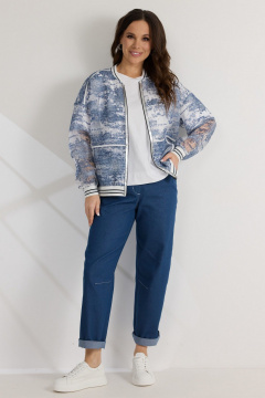 Брюки, бомбер, футболка Магия моды 2558 бело-голубой+синий - фото 1