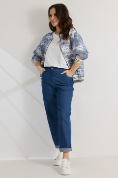 Брюки, бомбер, футболка Магия моды 2558 бело-голубой+синий - фото 2