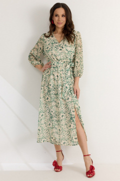 Платье Магия моды 2573 зеленый+ молочный - фото 3