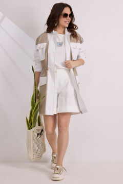 Парка, футболка, шорты Магия моды 2575 белый+беж - фото 1