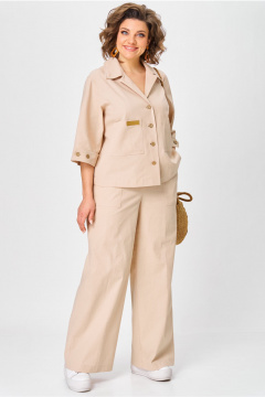 Брюки, жакет Aira Style 24224 бежевый - фото 2