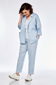 Брюки, рубашка Диомант 1963 голубой_лен - фото 3