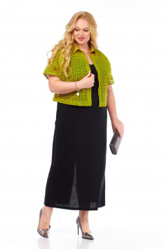 Жакет, сарафан Диомант 2056 черный+олива - фото 3