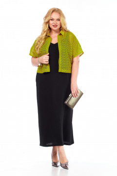 Жакет, сарафан Диомант 2056 черный+олива - фото 2