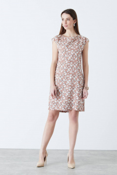 Платье Nelva 51080 персиковый принт - фото 1