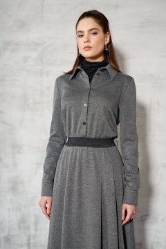 Платье Nelva 51333 серый елочка - фото 3