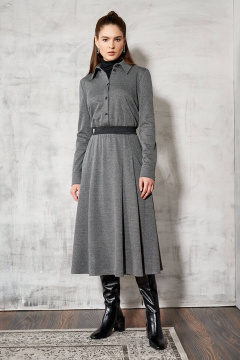 Платье Nelva 51333 серый елочка - фото 1