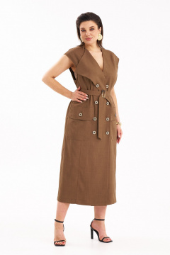 Платье KaVaRi 1109 коричневый - фото 5