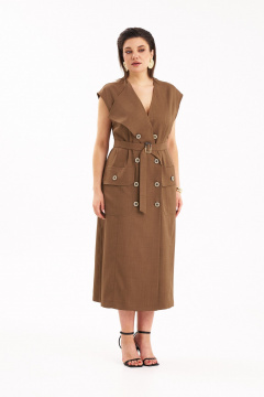 Платье KaVaRi 1109 коричневый - фото 3