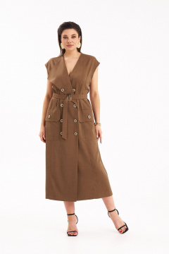 Платье KaVaRi 1109 коричневый - фото 1