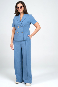 Брюки, жакет Alani Collection 2344 голубой - фото 3