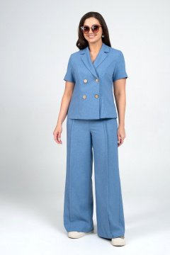 Брюки, жакет Alani Collection 2344 голубой - фото 1