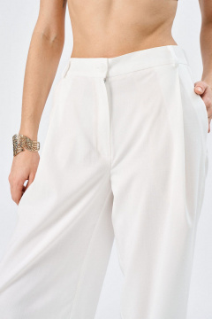Молочные брюки-палаццо из льна со шлевками Art Ribbon M1014B - фото 2